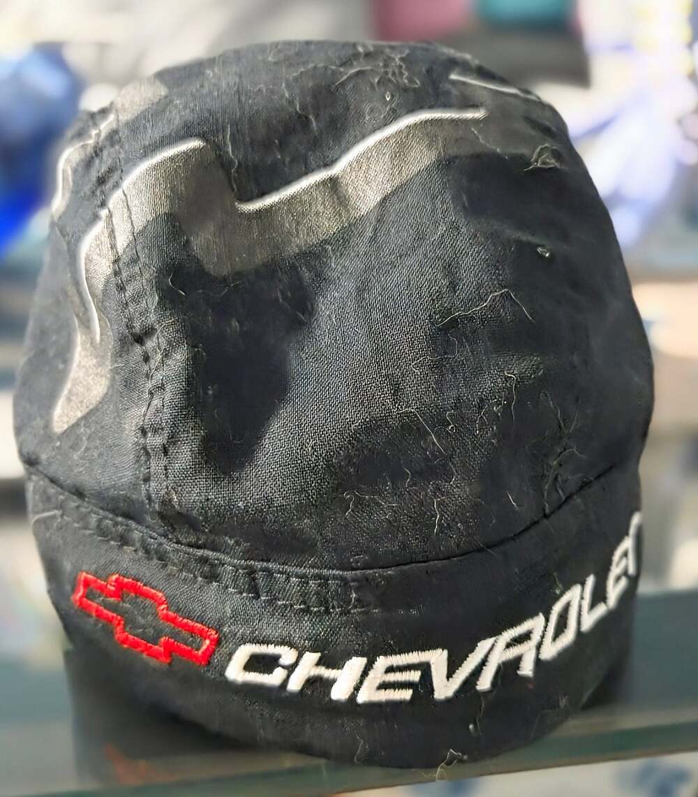 Modern Chevrolet Racing Skull Cap Size M Black Cotton
